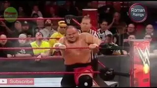 Roman Reigns vs Samoa Joe & Braun Strowman|Highlights|
