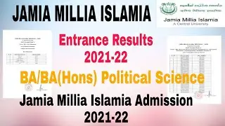 Jamia Millia Islamia BA/BA(Hons) Political Science Entrance results 2021