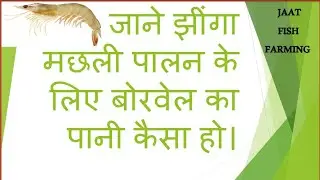 झींगा मछली पालन के लिए बोरवेल के पानी के मापदंड/ Borwell's water perameter for shrimp farming