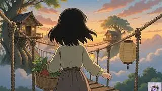 Quiet Days in a Tree🌳House World🌎 #anime #moon #villagelife #sky 