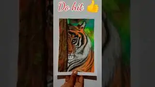 International Tiger Day 🐅🐯 | How to draw tiger | #shorts | Tiger Oil pastel drawing