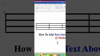 How To Add Text Above Table In Word #Shorts #microsoft365 #officesoftware