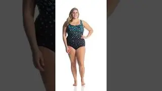Longitude Plus Size Garden of Eden Triple X-Back Tank One Piece Swimsuit | SwimOutlet.com