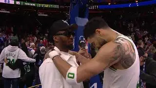 Donovan Mitchell daps up Jayson Tatum after CLUTCH performance 💯