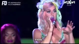 Katy Perry fala sobre f&atilde;s brasileiros durante seu show no Rock In Rio