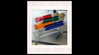 Translucent Custom Engraved Acrylic Desk Nameplate with Standoffs