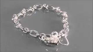 Double Link Silver Charm Bracelet