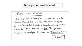 Quick sand condition