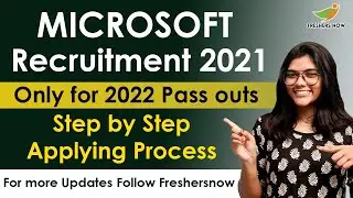 Microsoft Recruitment 2021| Only for 2022 Pass outs | Full Details - Role, Eligibility, Place