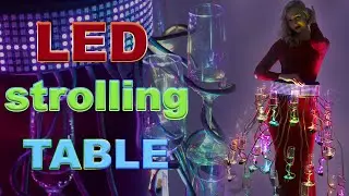 Next step in strolling champagne dress design. Table dress with LED Belt by ETERESHOP