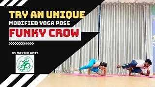 One leg funky flying crow pose | modified yoga pose | yogimit | yoga practice