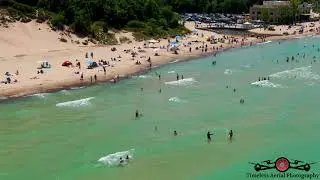Indiana Dunes State Park July 24 Packed Beaches Summer Fun 4K Drone Footage & Music