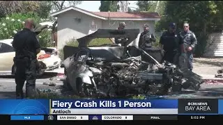 1 dead, 1 injured in fiery crash in Antioch