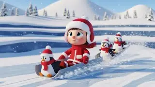 Penguin Ice Slide Party | Fun Penguin Action Song for Kids | Nursery Rhyme