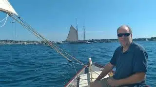 Alpha Dory on Gloucester harbor, Schooner Races 2022