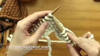 HOW TO - Knitting increase KFBF (1 to 3 sts) | Aumento diritto barrato doppio (da 1 a 3 m)