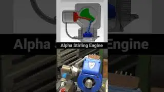 Alpha Stirling Engine work / Stirling cycle #technology #automobile #aircraft #engineer #tech #mech