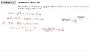 Ex: 4.8-2 Theoretical and Excess Air (Oxygen) [Arabic] - الهواء المطلوب والزائد