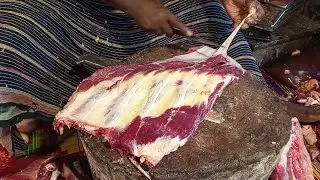 The first morning meat market, Fatest beef cutting knife skills, Amazing best butcher, Good selling