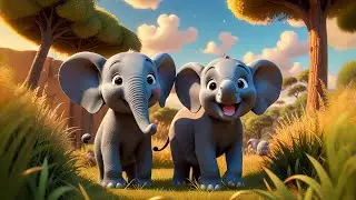 Three Baby Elephants Splash in Mud | Jungle Animal Song for Kids | Nursery Rhymes and Learning Songs