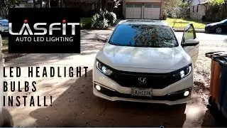 Lasfit LED headlight bulbs install on 2019 Honda Civic!