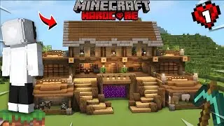 Minecraft Hardcore Survival EP 1 🖤 | First Day, First House & Extreme Survival Begins!