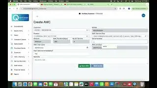 How to Entry an AMC in Quick Assign Service Crm
