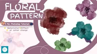 Floral Pattern  Water Color Effect With Color Change | 5 Min Photoshop Tutorial #photoshop #floral