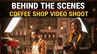 Behind the scenes when shooting a coffee shop advert video 