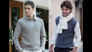 A selection of interesting ideas for knitted men's vests