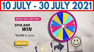 Amazon Emoji Day Edition Spin and Win Quiz Answers today | Amazon Daily Quiz Answer | Win RS 50,000