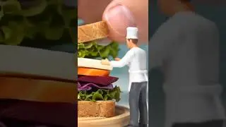 #MiniatureChef #RainbowSandwich #TinyCooking #CreativeShorts #FoodShorts #SatisfyingSlice #Shorts