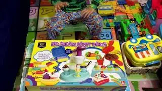 Unboxing Play Doh Ice cream happy party Playset Toys For Kids! Pretend Play making Ice cream Part 1