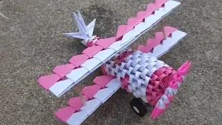 3D Origami Mini Airplane /Origami 3d airplane  #Short