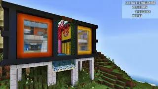 Building a simple unique modern house.. Minecraft 100 days build challenge