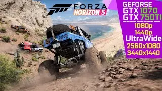 Forza horizon 5 на GTX 1070 и GTX 750TI | 1080р | 1440p | UltraWide | 2560x1080 | 3440x1440 |