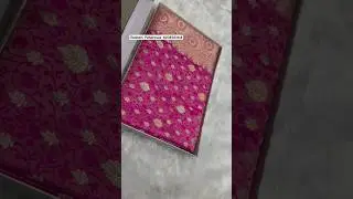 💗 Blush Pink Banarasi Mashru Silk Saree | Gold Zari & Tanchoi Weaving | Resham Peharavas ✨️ #shorts