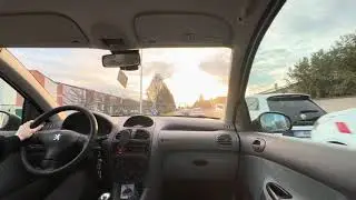 Driving POV - City Calm Drive and Sunset | Peugeot 206 Sounds