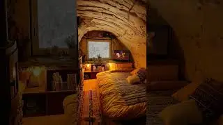 Natural Cave Bedroom Design | Earthy Tones #EarthyDesign #CaveLiving #NatureInspired