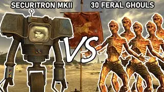Can a Securitron MkII DEFEAT 30 Feral Ghouls? | Fallout New Vegas npc battles