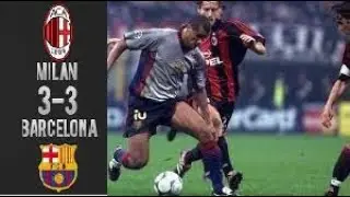 Classic football match: AC Milan 3-3 Barcelona (UCL  2000/2001) Rivaldo-Hattrick | Highlightfootball