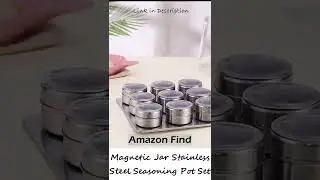 Magnetic Jars Wall Mounted Stainless Steel Spice Seasoning Containers #shorts #kitchentools #home