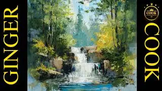 Impressionistic Acrylic Painting - Mastering Light & Water: Dramatic Forest Landscape Tutorial