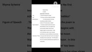 Appreciation of the poem Silver #english #appreciation #@shubhanginiganeshparab