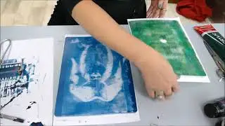 Live transfer van tijdschrift op geliplate / transfer from magazine to geliplate, Atelier-Bertina