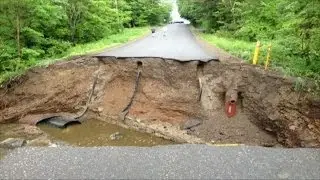 Rain washes out portion of Wyoming County road