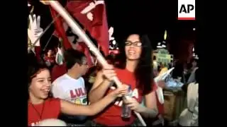 Brazilians celebrating Lula's victory in Rio de Janiero