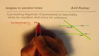 Corresponding Angles Connecting Expression to evaluate Unknown