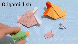 EASY (&acute;&epsilon;｀ )♡ DIY ORIGAMI FISH (10) ! 簡單摺紙魚 (10) 🐟 #FISH #मछली #pez #মাছ #摺紙 #折纸 #종이접기 #折り紙 #origami