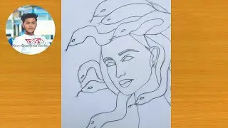 Medusa Pencil Sketch ✍️ | Creative Snake Hair Girl Drawing | Step by Step Art